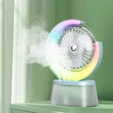 Misting Fan With Colorful Led Light Portable